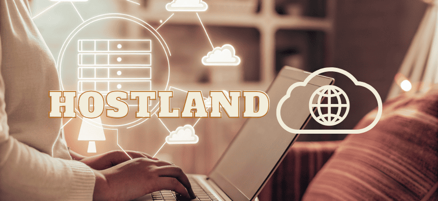 Серверы и цифровые элементы, представляющие преимущества хостинга Hostland для различных проектов.