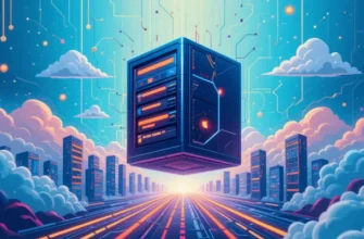 Футуристический сервер FirstVDS над цифровым городом