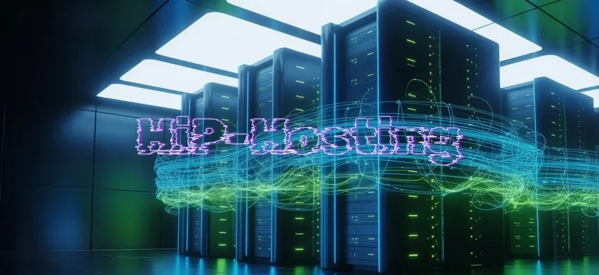 Футуристические серверы с неоновой подсветкой для хостинга HiP-Hosting обзор 2025